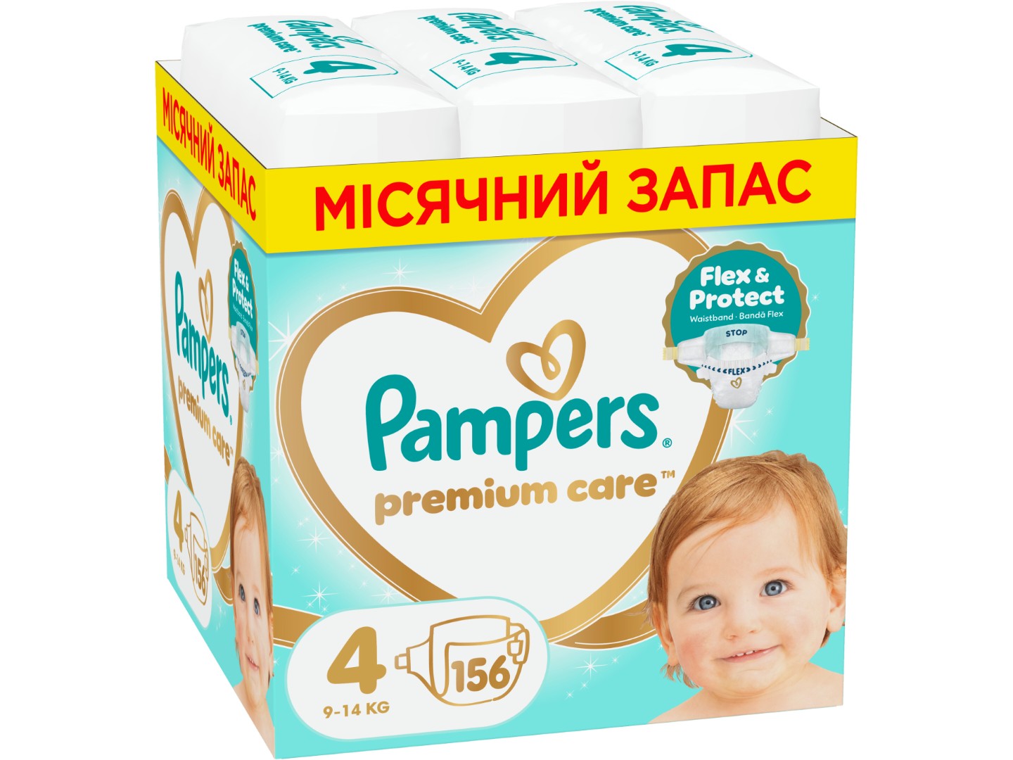 Одноразові підгузки Pampers Premium Care Розмір 4 (9-14 кг) 156 шт (80883544)